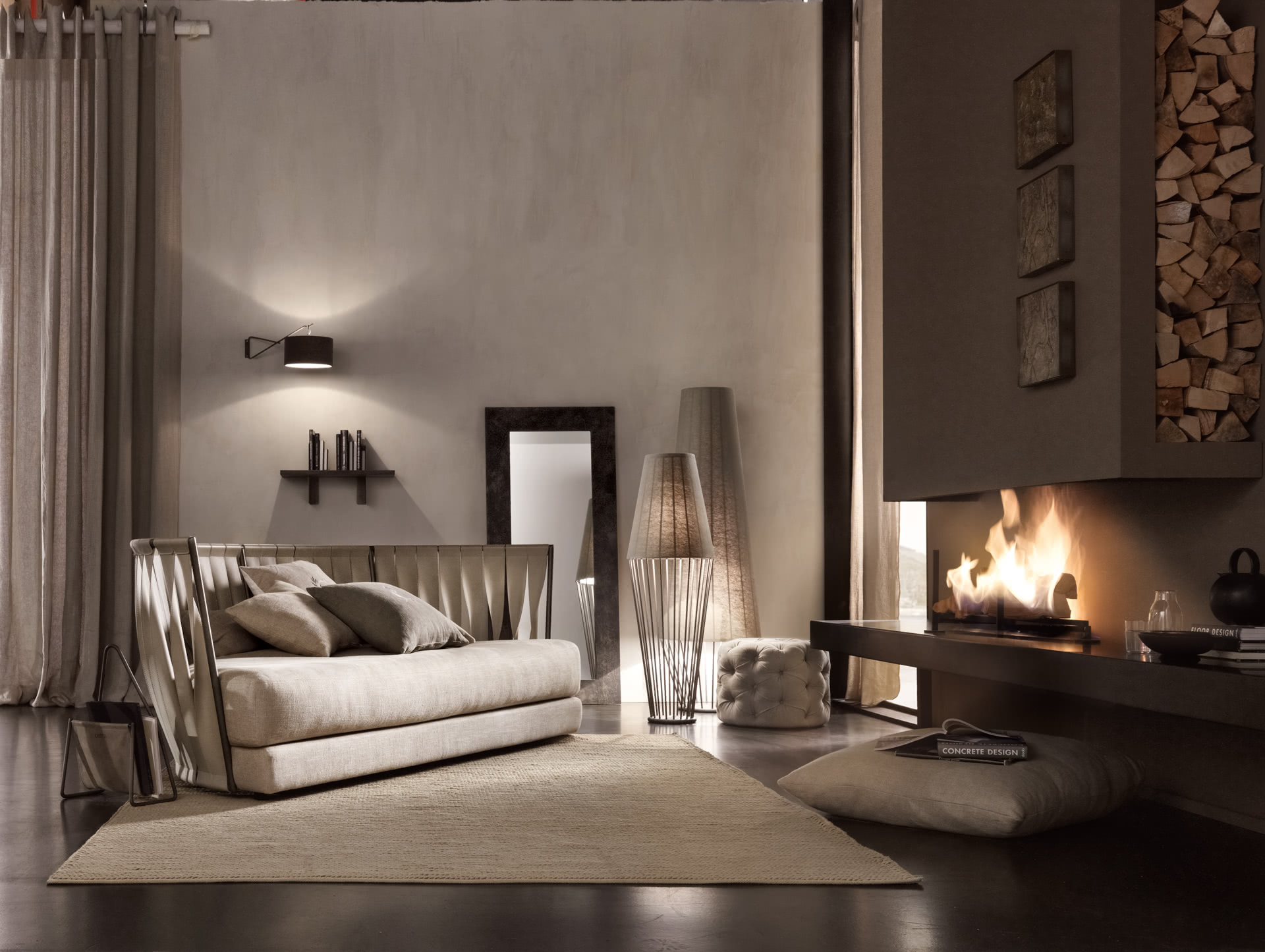 Sofia high floor lamp with low lampshade - Cantori