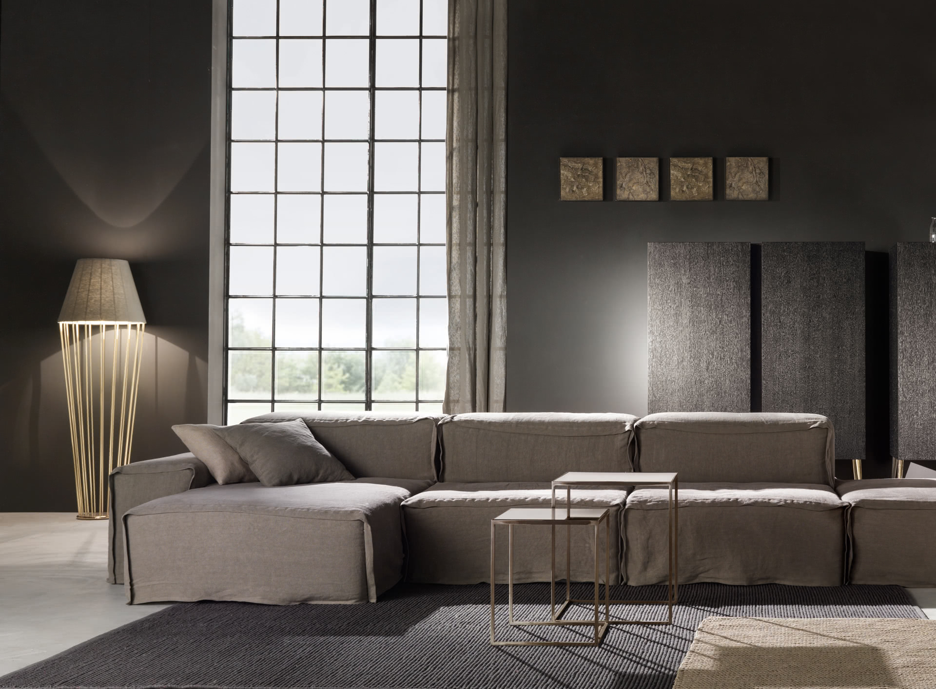 Sofia high floor lamp with low lampshade - Cantori