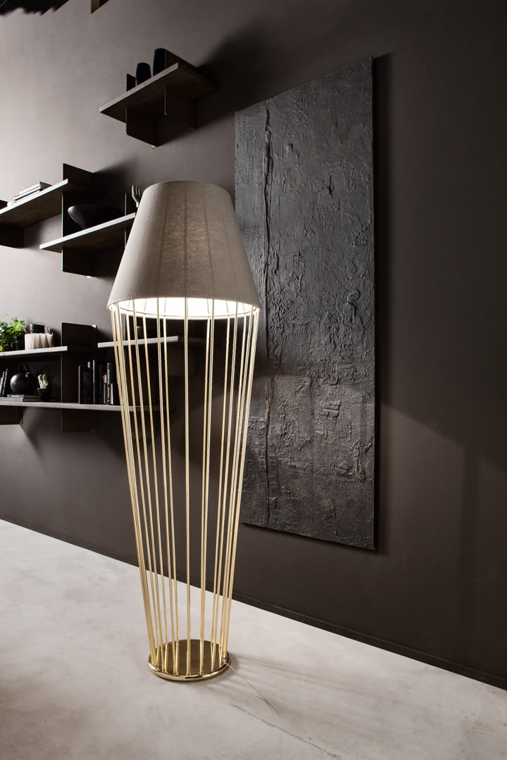 Sofia high floor lamp with low lampshade - Cantori